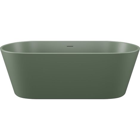 Baignoire îlot ovale - 159 x 74 x 56 cm - Acrylique - Kaki mat - 255 L - LUZECA