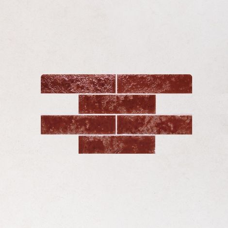 Carrelage Effet Zellige Terracotta Bordeaux PUKKA Terrapukka 6,4x26cm (1/2)
