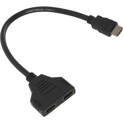 Répartiteur Hdmi 1 Entrée 2 Sorties Adaptateur Hdmi Mâle Vers Double Femelle Version 1.4 1080p 3d Prise En Charge De Deux Moniteurs Tv Projecteur Plug And Play (1/5)
