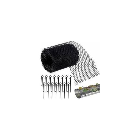 18 cm x 8 m Laubschutz für Dachrinnen, robustes Kunststoff, Laubfilter, Dachrinnenschutz gegen Laub, Laubfilter mit 15 Clips (1/5)