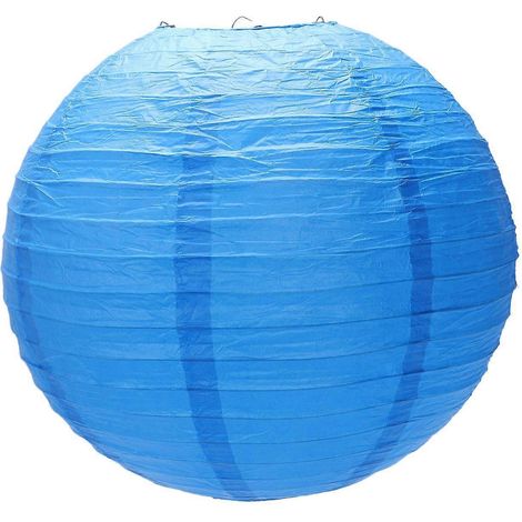 1 x Abat-jour lanterne en papier chinois-japonais, 40 cm (16") bleu marine-- (1/5)
