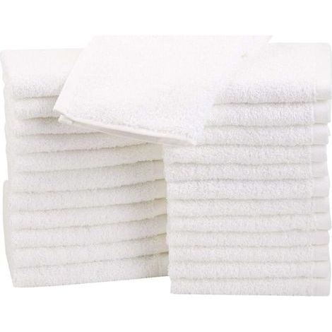 Lot De 24 Petites Serviettes En Coton 30 X 30 Cm Blanc (1/5)