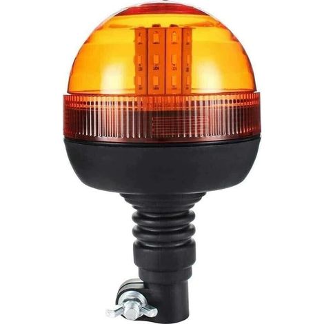 Gyrophare LED - 1 Unité - Polycarbonate - 3 Modes Flash - Camion Tracteur - Orange 200mm (1/5)