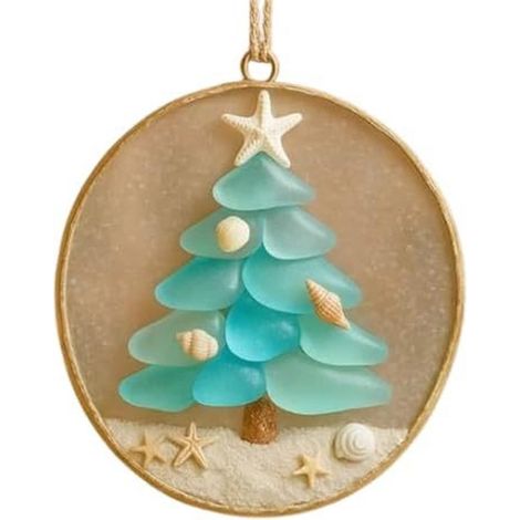 Décoration Arbre De Noël En Verre De Mer - Style Plage - Embellissement Pour Sapin - 1 Pièce (1/5)