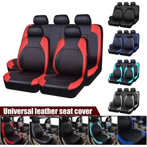 Housses de siège - MIOLOE - Ensemble Complet 9PCS - Cuir PU - Universelles - Rouge-Ywey (1/5)