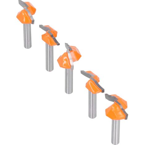 Ensemble de 5 fraises à bout jaunes à queue de 6 mm, pour la fabrication d'outils de coupe pour portes d'armoires. (1/5)