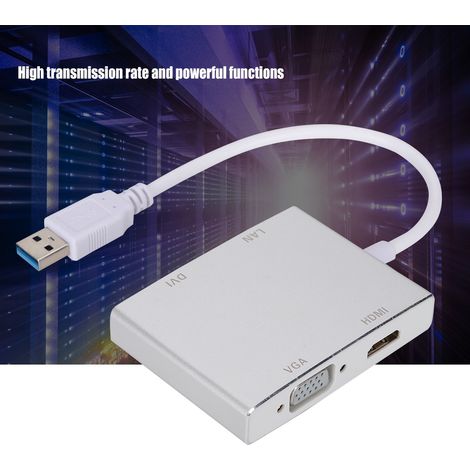 Adaptateur USB-C vers HDMI VGA Ethernet Multifonction en Aluminium (1/5)