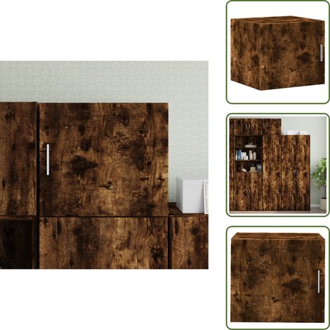 The Living Store Wandschrank Räuchereiche 45x42,5x40 cm Holzwerkstoff - Wandregal - Hängeschrank - Regal - Stauraum - Dekoration