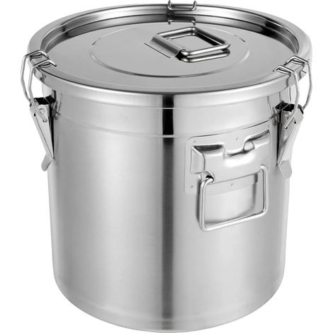 Contenitore cubico ermetico, in acciaio inossidabile resistente, di grande capacità. (1/5)