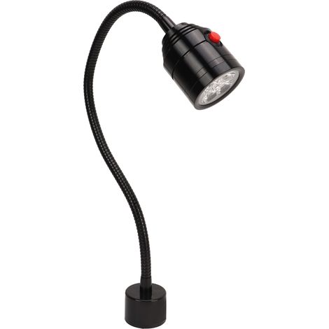 Lampe de travail LED pour machines-outils, base magnétique, col de cygne flexible, 900 lm, en métal, prise US 110-220 V (1/5)