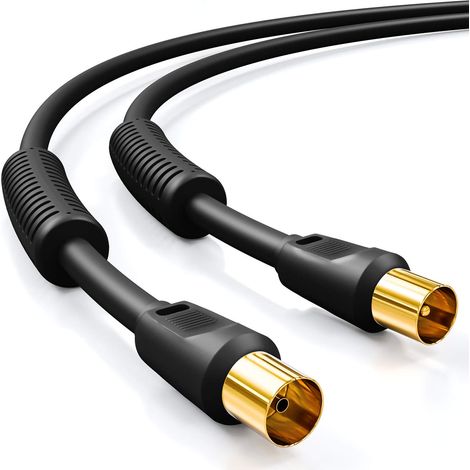 1 Câble Antenne 2m Connecteur IEC Blindage 4 Fois Noyau Ferrite Pour TV Radio DVB-T