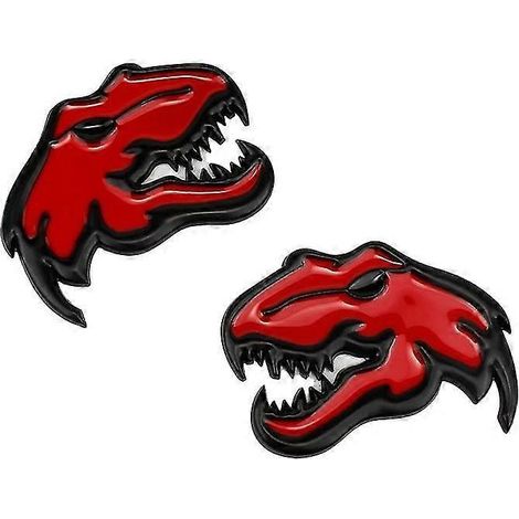 2 Stück Auto-Metall-Tyrannosaurus-Raptor-Dinosaurier-Logo-Kofferraum-Karosserie-Emblem-Aufkleber für Dodge Ram Charger Challenger Zubehör --C