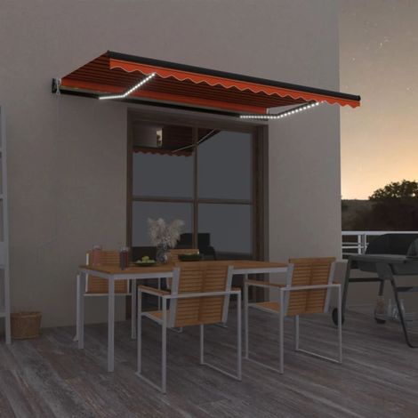 Teenpull – Automatische Markise mit LED & Windsensor 450x300 Orange/Braun (1/5)