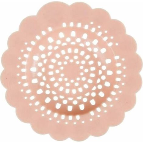 Filtre en silicone adhérent en forme de fleur pour évier, douche et lavabo, PVC, rose, 12.3 x 12.3 x 0.2 cm (1/5)