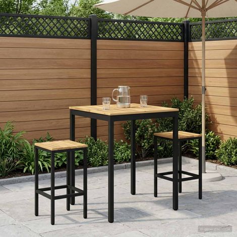 vidaXL Mesa de Bar para Jardín NAARDEN Blanco y Negro (1/5)