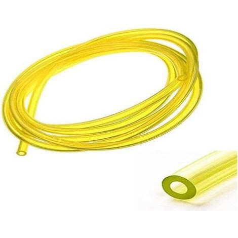 Durite essence 2,5mm intérieur x 5mm x 1m silicone jaune transparent tondeuse tracteur débroussailleuse tronçonneuse tuyau carburant (1/3)