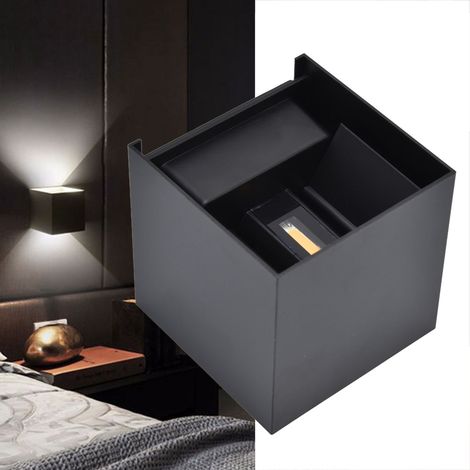 Applique murale LED 3,9 pouces, applique murale extérieure étanche, en aluminium de forme cubique, émission de lumière par le haut et par le bas, applique murale à double tête à angle réglable, 7 W. (1/5)