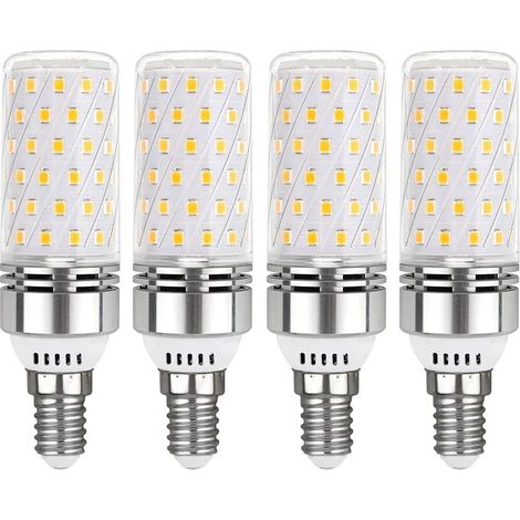 Ampoule E14 Mais LED 12W Blanc Froid 6000K, 1450LM, Équivalent Halogène E14 100W, 360° Lumiere, AC 220V, Ampoule E14 LED Mais pour Éclairage Intérieur, non-dimmable, lot de 4 (1/5)