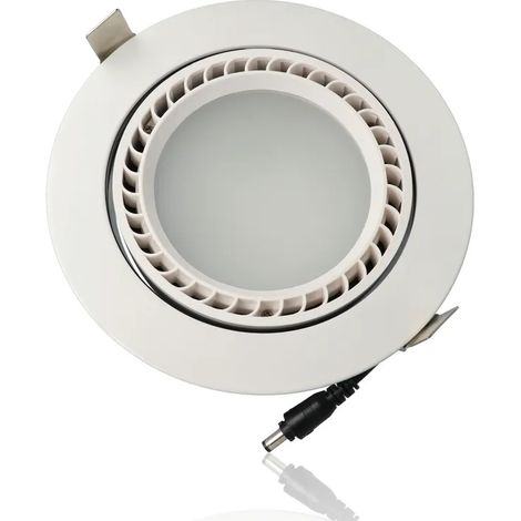 Faretto LED rotondo da incasso diam.189mm, orientabile, 30W, 220Vac, con regolazione temperatura luce (Calda - Naturale - Fredda) - Bianco (1/3)