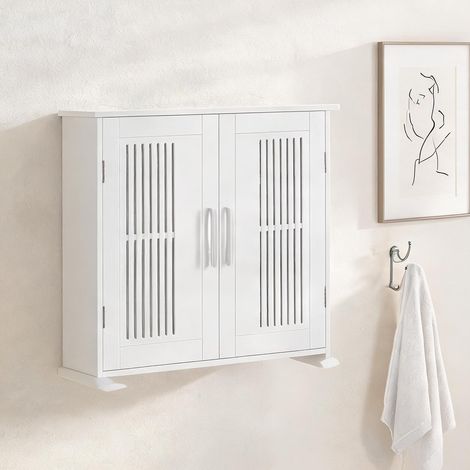 Meuble de salle de bain blanc en MDF 60 x 20 x 70 cm (1/5)