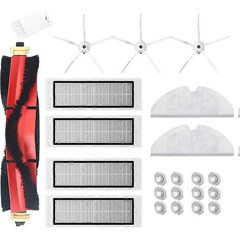 Lot de 23 filtres HEPA lavables, brosses principales et latérales, accessoires pour balai Roborock S5 Max et S6