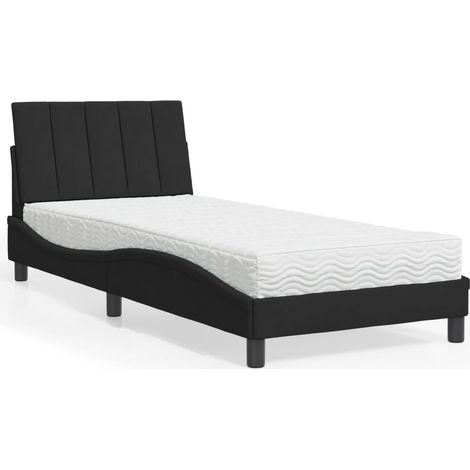 Cama con colchón Hanko terciopelo negro 80x200 cm vidaXL (1/5)