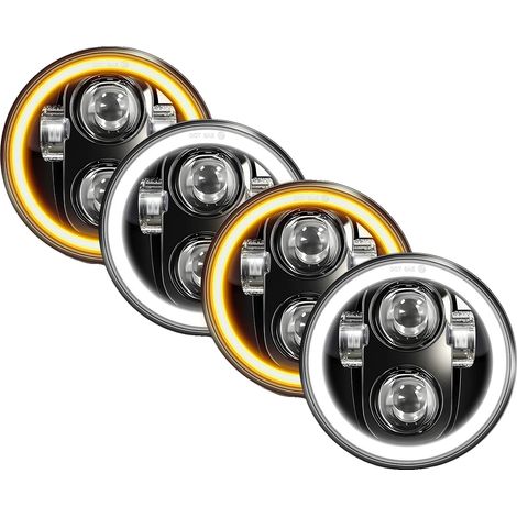 Faro per moto, LED ad alta potenza, design impermeabile, 4 luci diurne a LED a cerchio completo. (1/2)