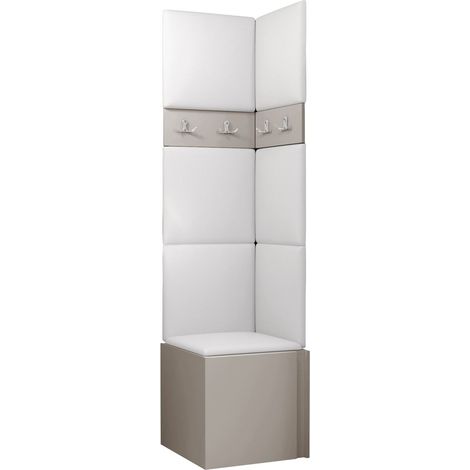 Conjunto para recibidor Pinis XXI, Cuero ecológico Soft 017, 186x42x46cm, Cuero ecológico, Aglomerado laminado, Colocada, Montada en la pared