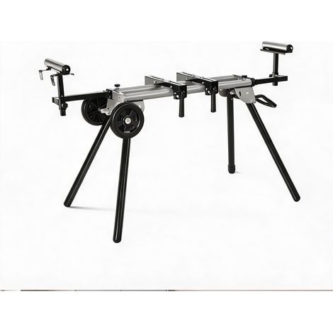 Support scie à onglet pliable sur roues métal ajustable en métal (1/5)