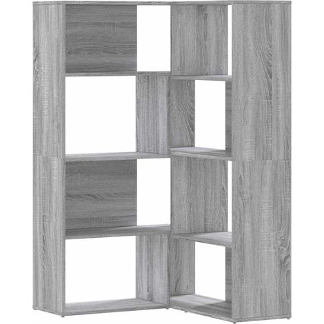 Maison Exclusive - Eck-Bücherregal 4 Etagen Grau Sonoma 85x85x140