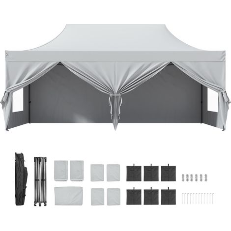 Mophorn Carpa plegable, resistente a los rayos UV, impermeable, carpa portátil de 10 x 20 pies con paredes laterales desmontables, bolsa con ruedas. Ideal para eventos al aire libre, patio, jardín, fi