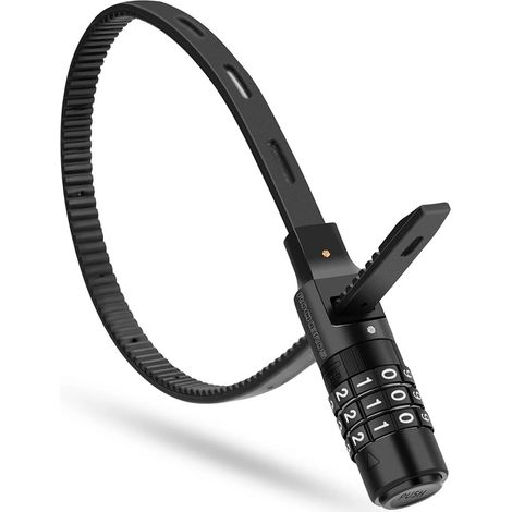 Candado para casco de bicicleta con cerradura de combinación de 0,5 m - negro (1/4)
