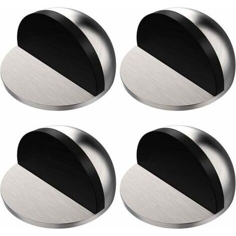 4 Stück Türstopper Silber, selbstklebender Türstopper, Türstopper aus Edelstahl mit Aufklebern, kein Bohren erforderlich, für Zuhause und Büro (1/5)