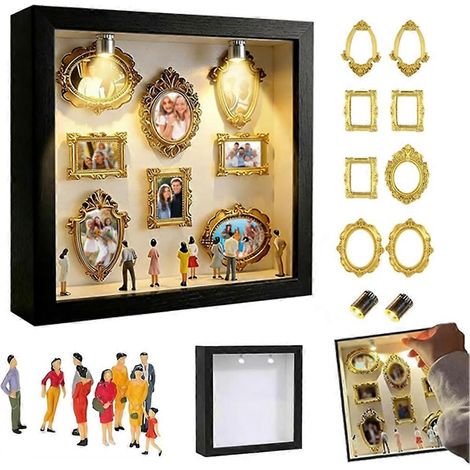 Boîte à silhouettes miniature à faire soi-même pour musée, cadre vitrine pour figurines miniatures et lumières, cadeau idéal pour femmes et hommes. (1/5)