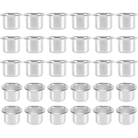 Portacandele per candele a cono, portacandele per lumini, portacandele da tavolo inseribili, 30 pezzi, argento