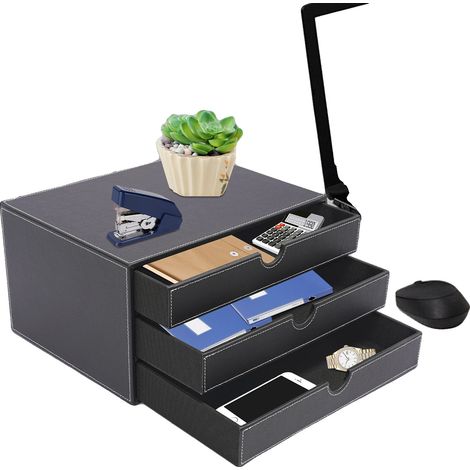 Organizzatore di documenti a 3 ripiani, dimensioni: 33 cm x 25 cm x 18 cm, capacità di carico: 10-20 kg, autoportante, materiali resistenti. (1/5)