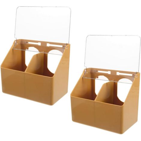 2pièces Distributeur De Nourriture pour Pigeons Cage Mangeoire à Compartiments pour Cage à Oiseaux Accessoires (1/5)