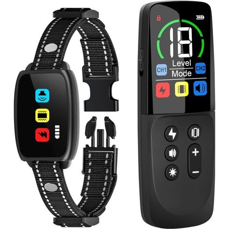 Dog Training Collar, Color LCD Electric Collar with Remote Control, 3 Training Modes, IP67 Waterproof Dog Training Collar, Fits 8-120LBS (1/5)