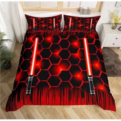 créatif Futur Guerrier épée Laser Parure de Lit 240x260 cm thème du Sabre Laser Housse de Couette pour Enfant GarçOn Fille - NU3 (1/4)