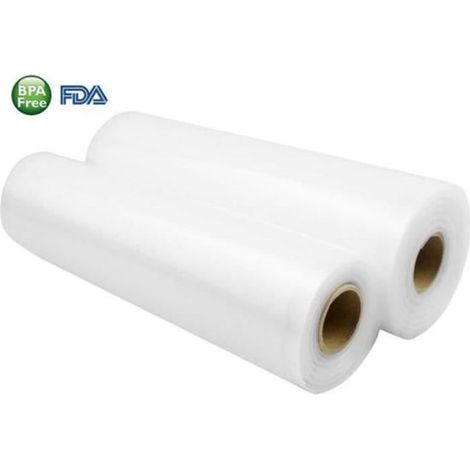 2 Rouleaux Sous Vide Gaufrés pour Machine Mise Sous Vide 28 cm X 5 mètres Sans BPA Sécurité Sac Rouleau de Film Sous Vide-Ywey