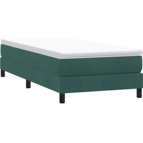 vidaXL Boxspringbett ohne Matratze Dunkelgrün 90x220 cm Samt