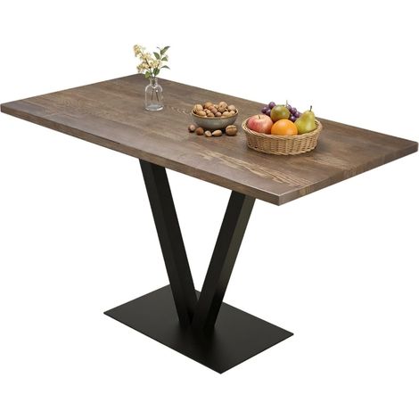 Tavolo Fisso Vadena, 6 Posti, Forma Rettangolare, Peso Supportato 100 kg, 125x66x77h cm Marrone Noce