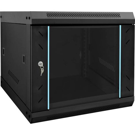 vidaXL Armoire réseau avec stockage Noir 53 x 60 x 45 cm Acier