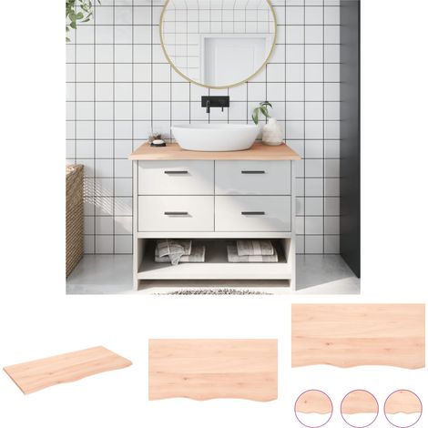 The Living Store Waschtischplatte 100x50x2 cm Massivholz Unbehandelt -  Arbeitsplatten (1/5)