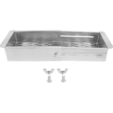 Égouttoir à vaisselle rétractable en acier inoxydable 304, bac de drainage pour évier compact, pour légumes fruits ustensiles de cuisine (1/5)