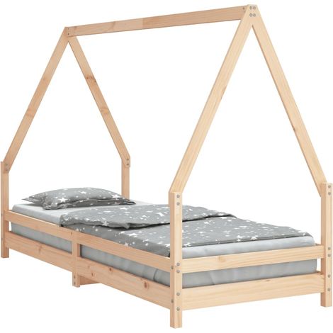 Lit simple Cadre de lit pour enfants 90x200 cm bois de pin massif (1/5)