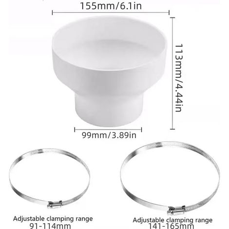 Adaptateur réducteur/surmultiplieur en ligne pour tuyau de 3,94 à 6,3 pouces de diamètre (a9ce4 0b041 90148 cae32 43738 06fac)
