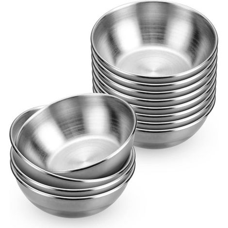 Ciotoline per salse, ciotoline per intingoli, piccole ciotoline rotonde per salse, ciotoline per antipasti, ciotole per sushi con salsa di soia, 12 pezzi, ciotoline per salse 8,4 cm, ciotoline per sal (1/5)