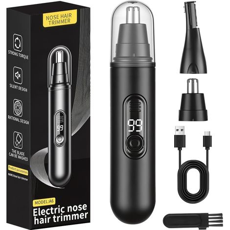 Tondeuse Nez, USB Rechargeable Batterie Écran Oreilles Homme (1/5)