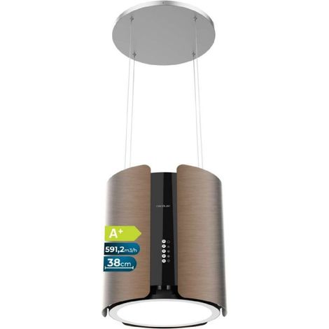 Cecotec Campana Extractora de Isla Redonda 38cm Bolero Flux CRE 385500 Cobre A+. Motor DC, Bajo Consumo, Acabado en Cobre (1/5)